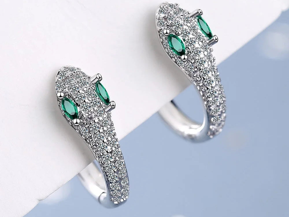 925 Sterling Silver  Snake  Earrings