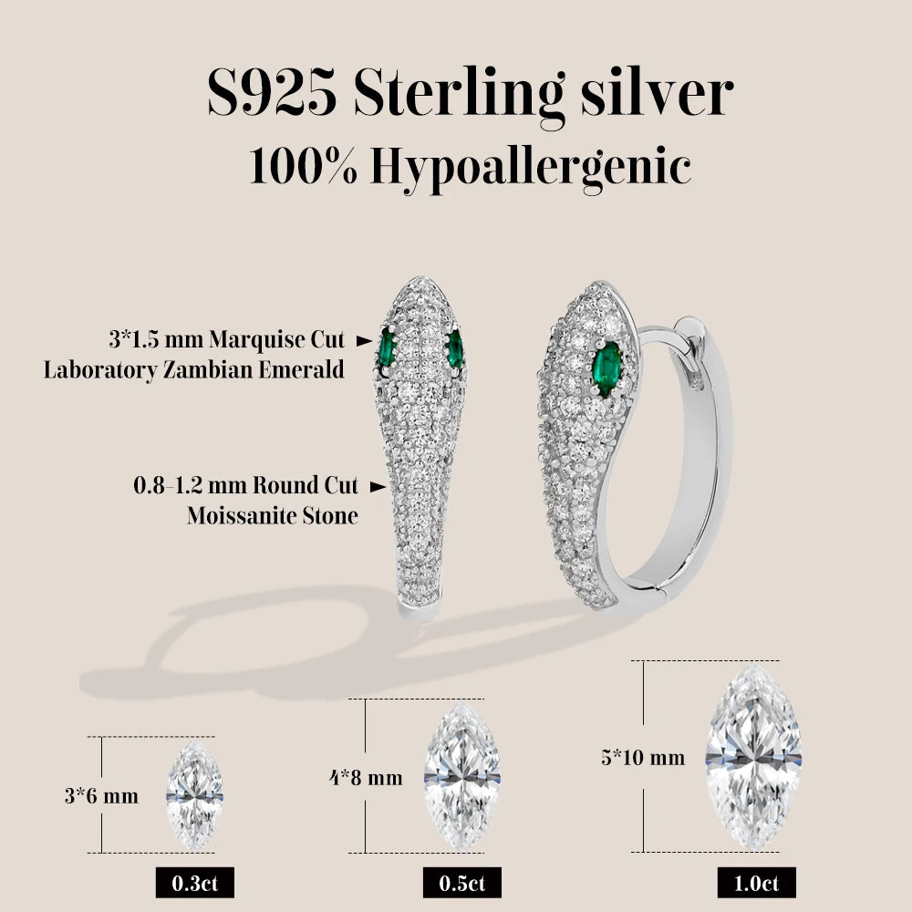 Snake  Diamond Earring S925
