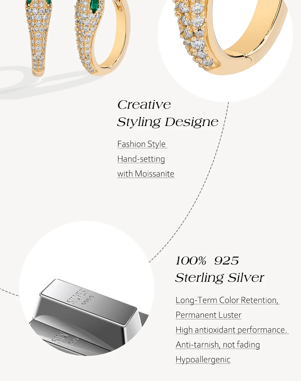Snake  Diamond Earring S925